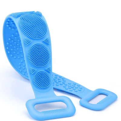 Silicone Bath Body Brush Back Cleaning Exfoliating Body Scrubber Bath Shower Towel Silicone Body Wash Scrubber Belt